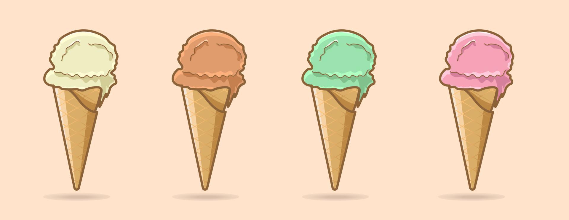 illustrazione di raccolta vettoriale set gelato colorato