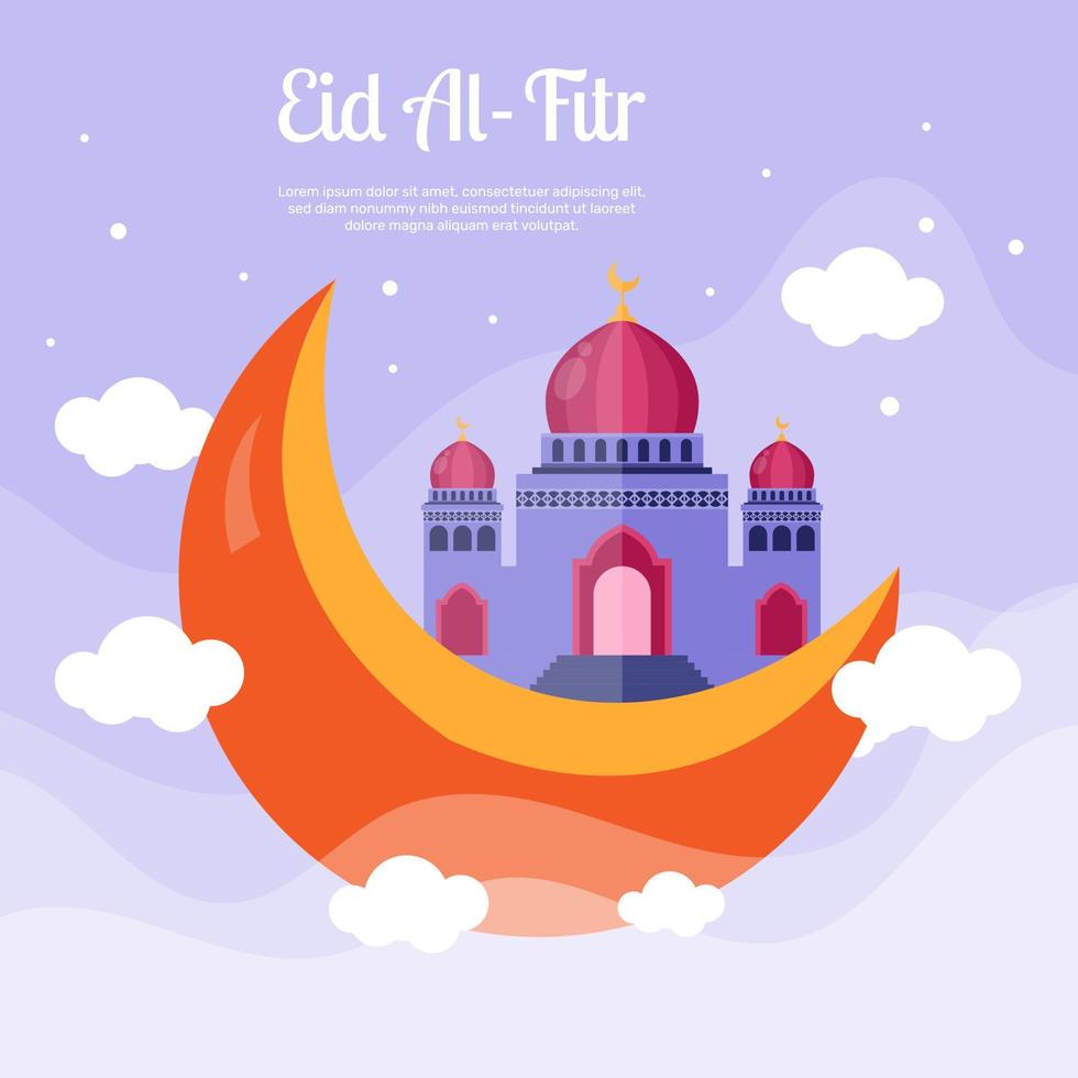 illustrazione piatta eid al-fitr. - vettore. vettore