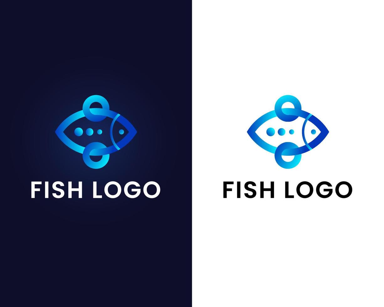 vettore del modello di progettazione del logo di pesce