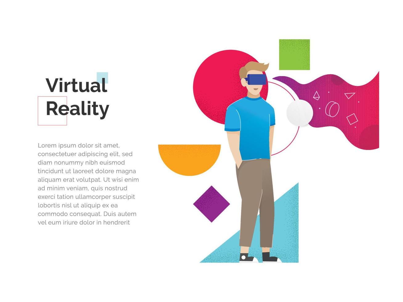 illustrazione di realtà virtuale vettore