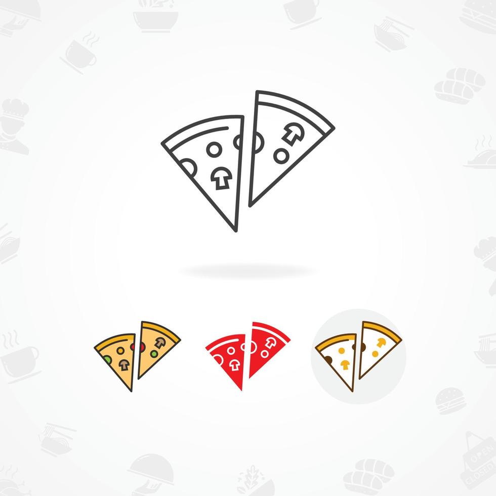 disegno dell'icona della pizza vettore