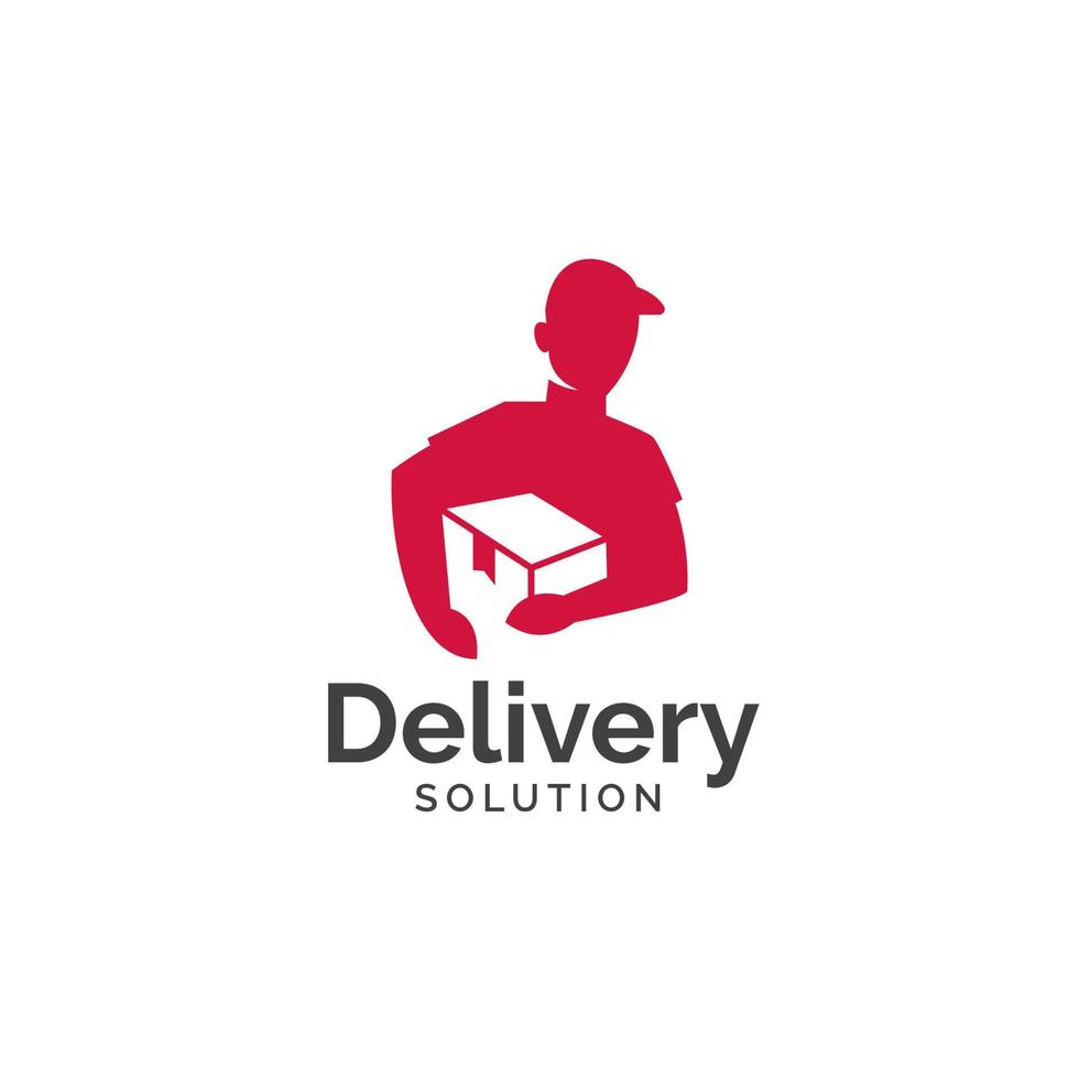 design del logo della soluzione di consegna vettore