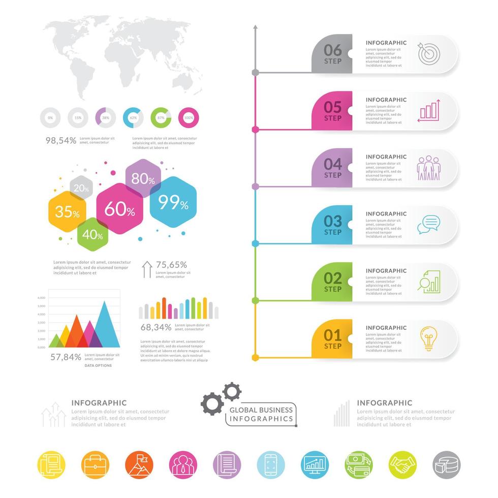 modello di elementi infografici aziendali vettore