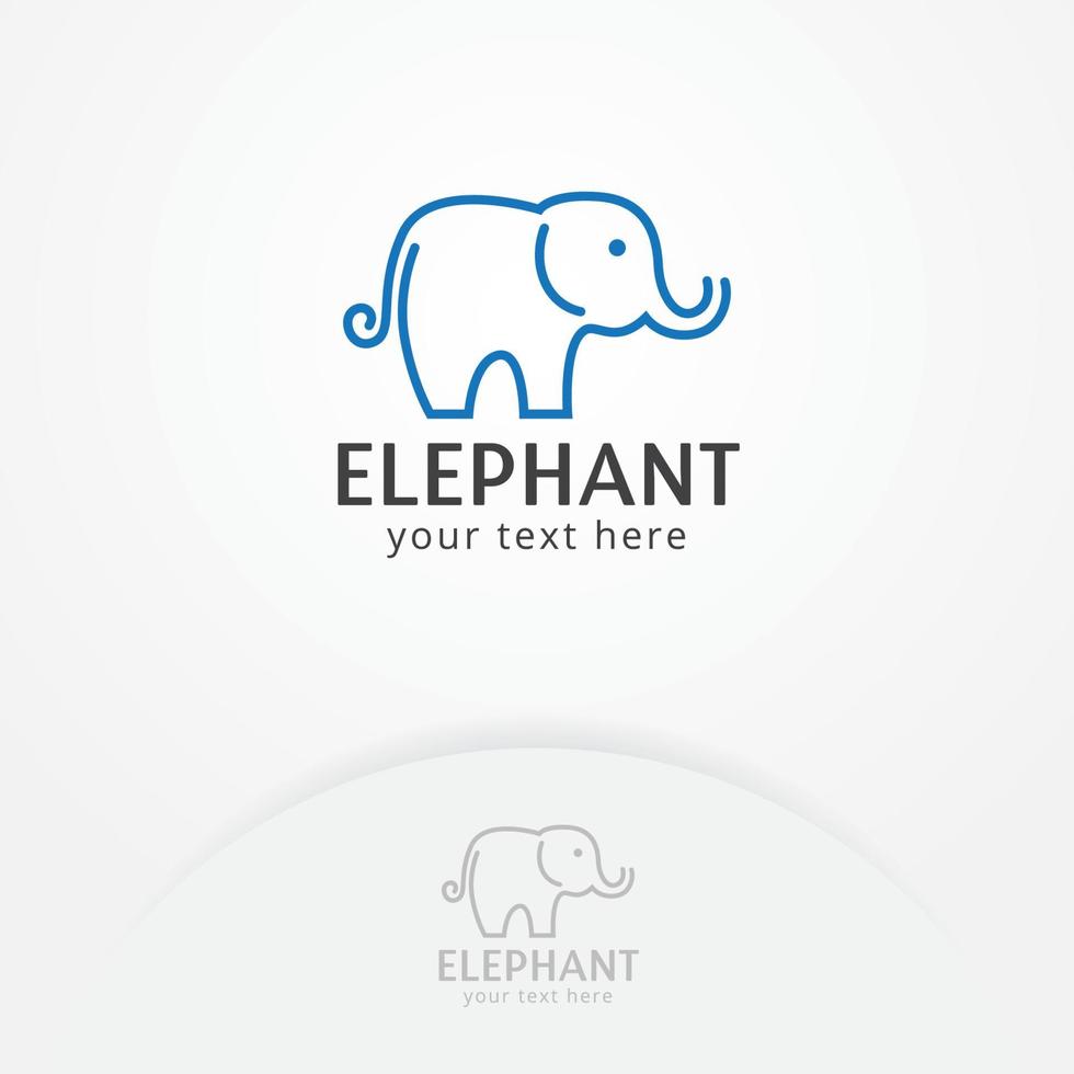 disegno del logo della linea dell'elefante vettore
