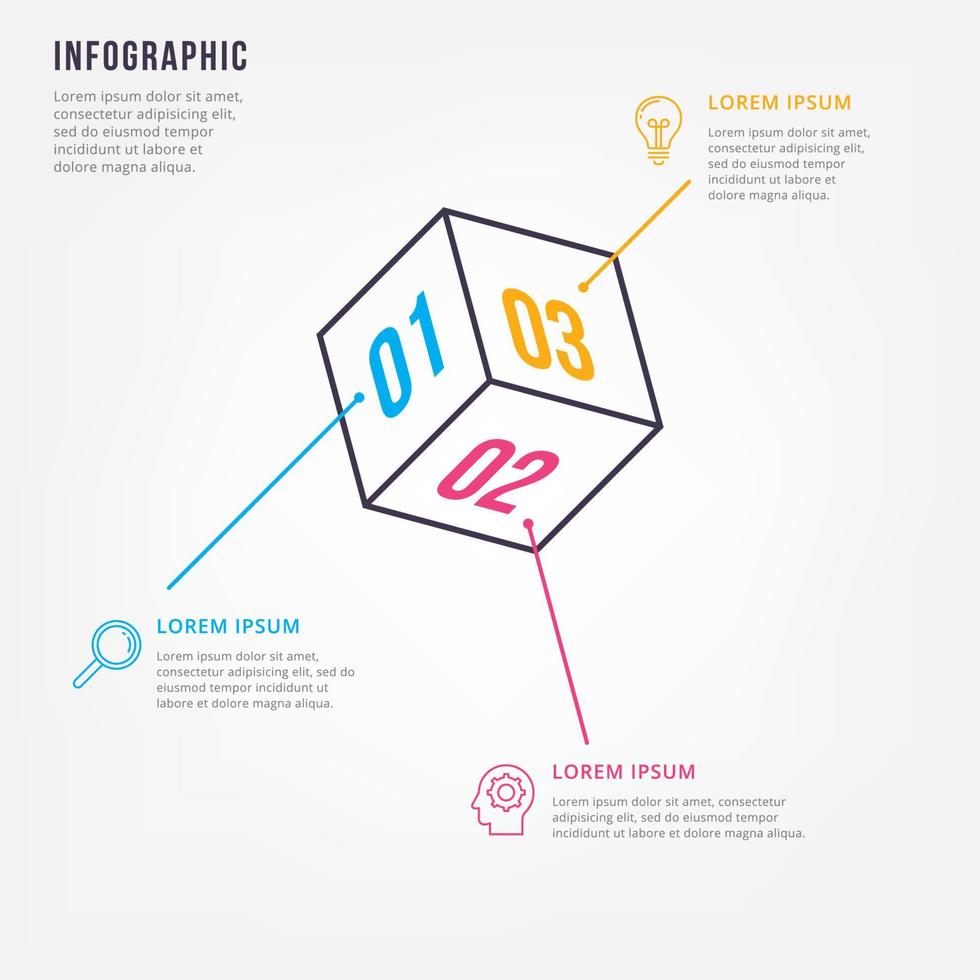 infografica 3d minima. elemento vettoriale per infografica