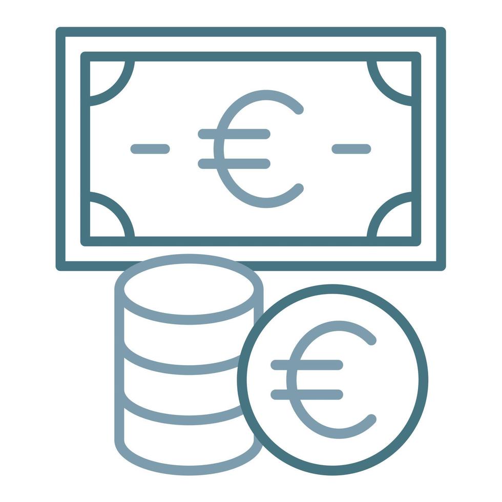 icona a due colori della linea di valuta euro vettore