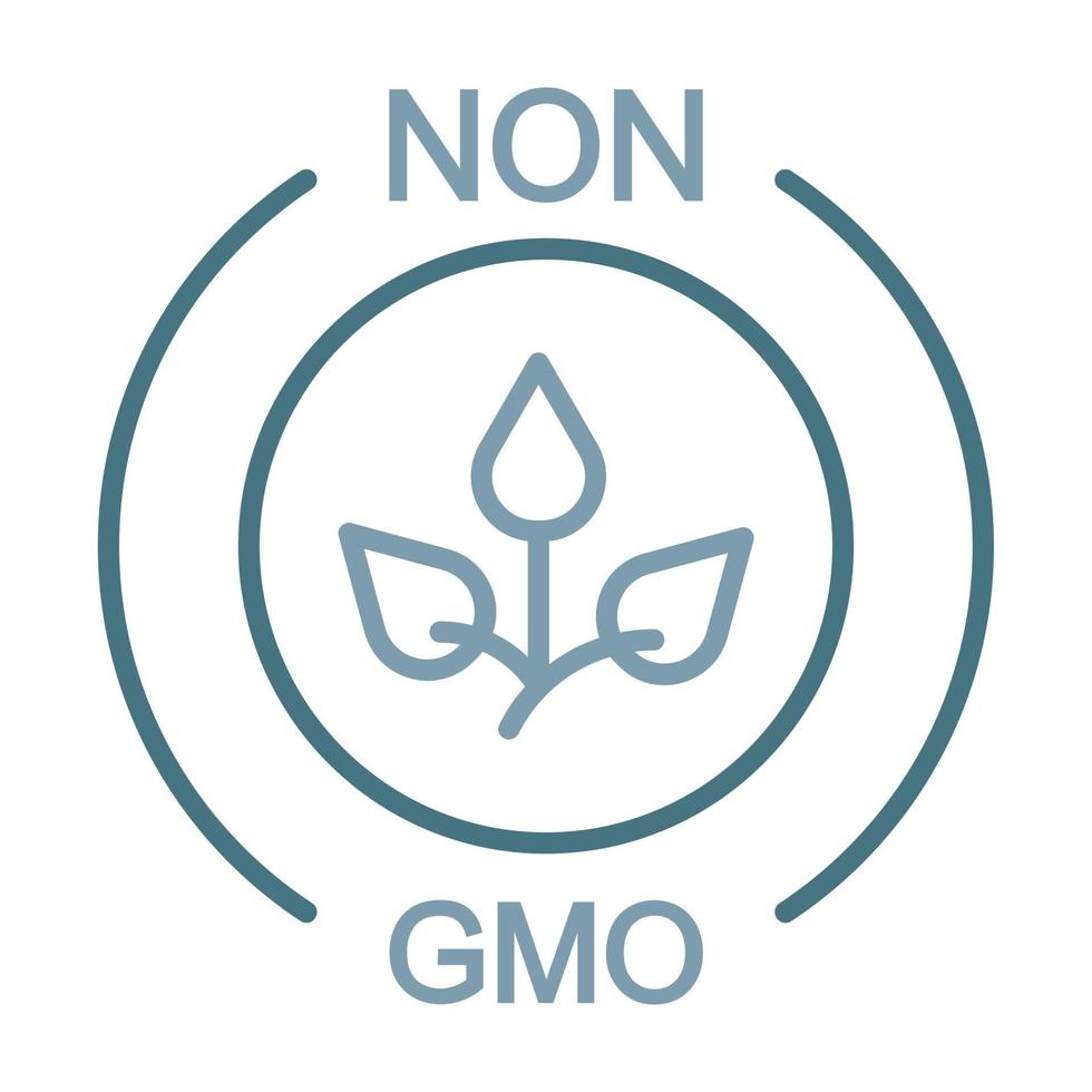 icona a due colori della linea non OGM vettore