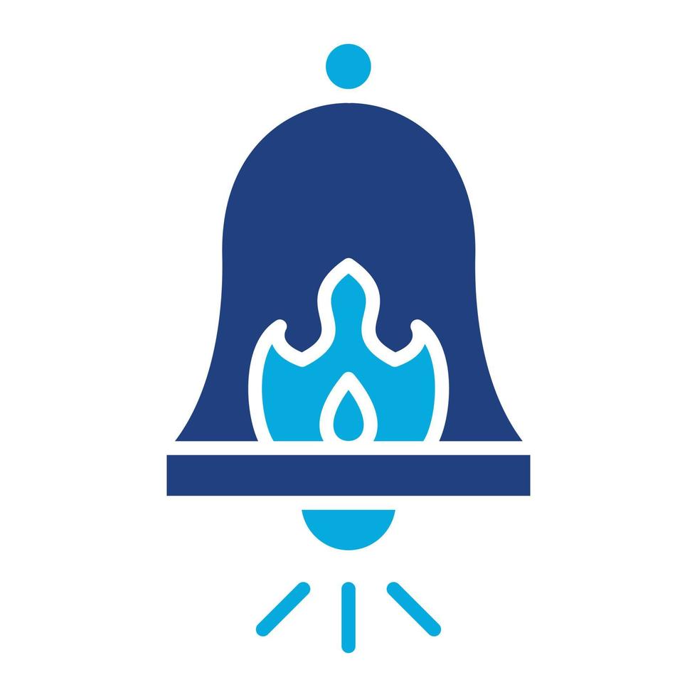 icona a due colori del glifo della campana del vigile del fuoco vettore