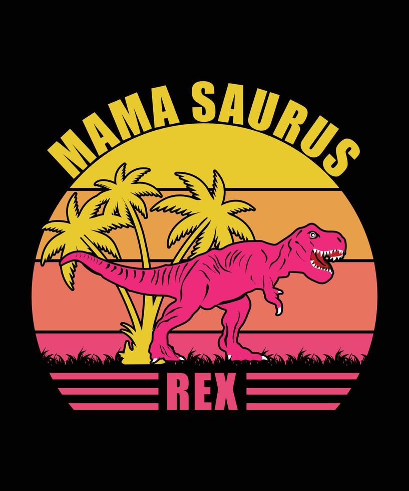 mamma dinosauro rex mamma t-shirt design vettore