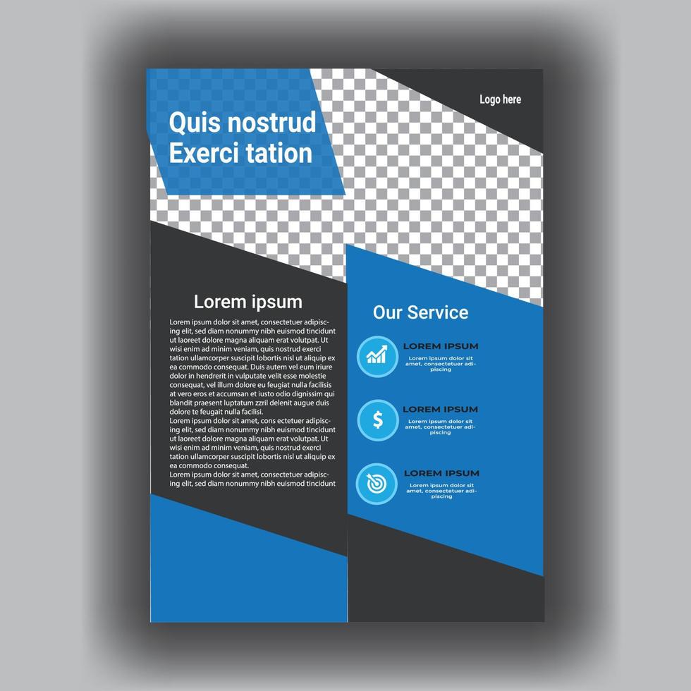 modello di layout di progettazione volantino brochure aziendale in formato a4, con sfondo sfocato vettore