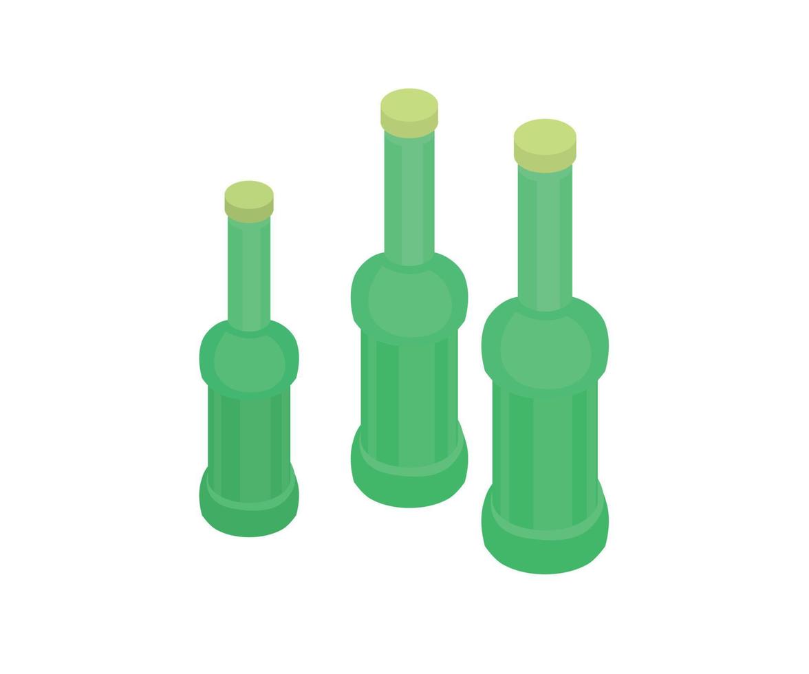 illustrazione in stile isometrico della bottiglia della bevanda vettore
