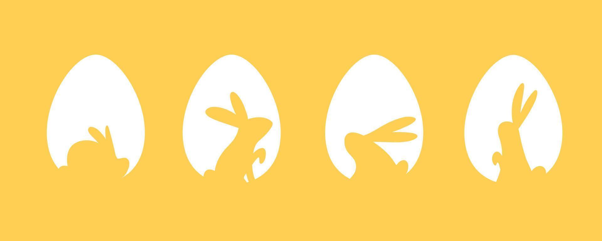 vettore coniglietto di buona pasqua all'interno dell'uovo. concetto di caccia alle uova. illustrazione di riserva.