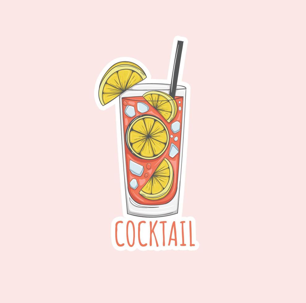 adesivi colorati per cocktail disegnati a mano vettore