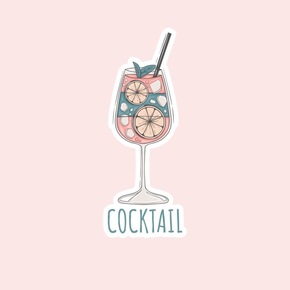 adesivi colorati per cocktail disegnati a mano vettore