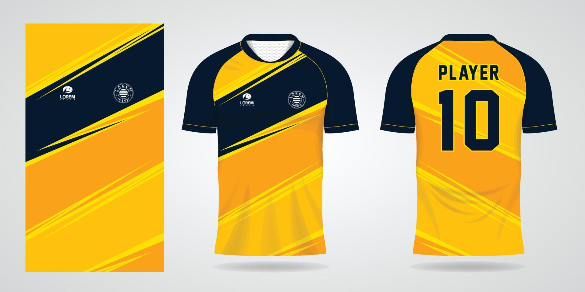 modello di design in jersey di maglia sportiva gialla vettore