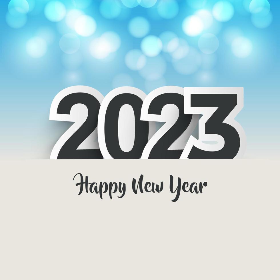 sfondo di design moderno felice anno nuovo 2023. sfondo di design del nuovo anno 2023 con effetto bagliore scintillante. vettore