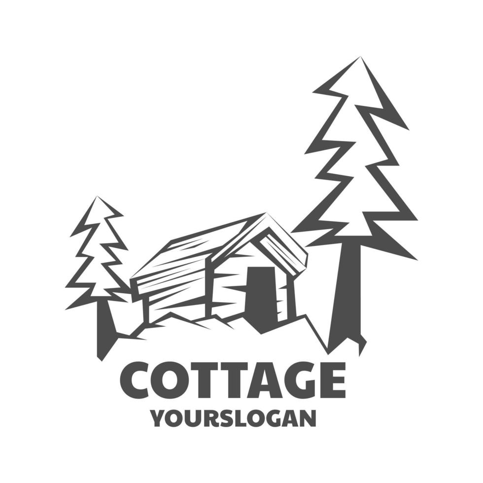 vettore di progettazione del logo del cottage