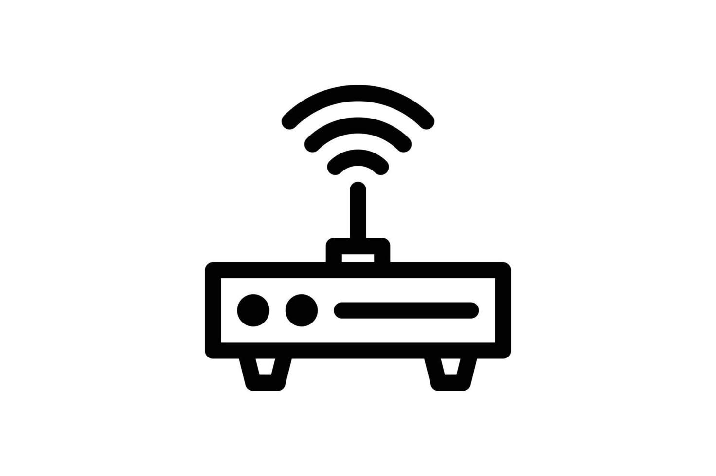 stile linea di rete icona router gratuito vettore