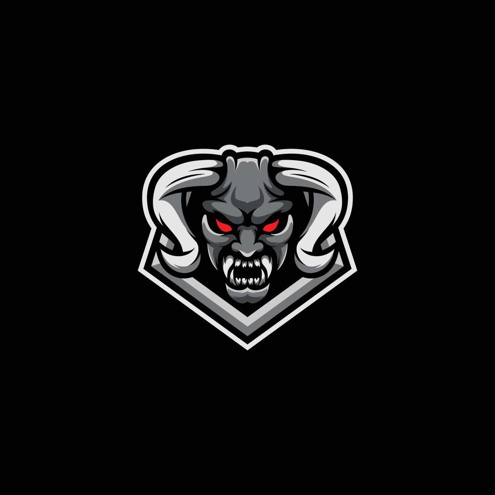 logo della mascotte del demone vettore
