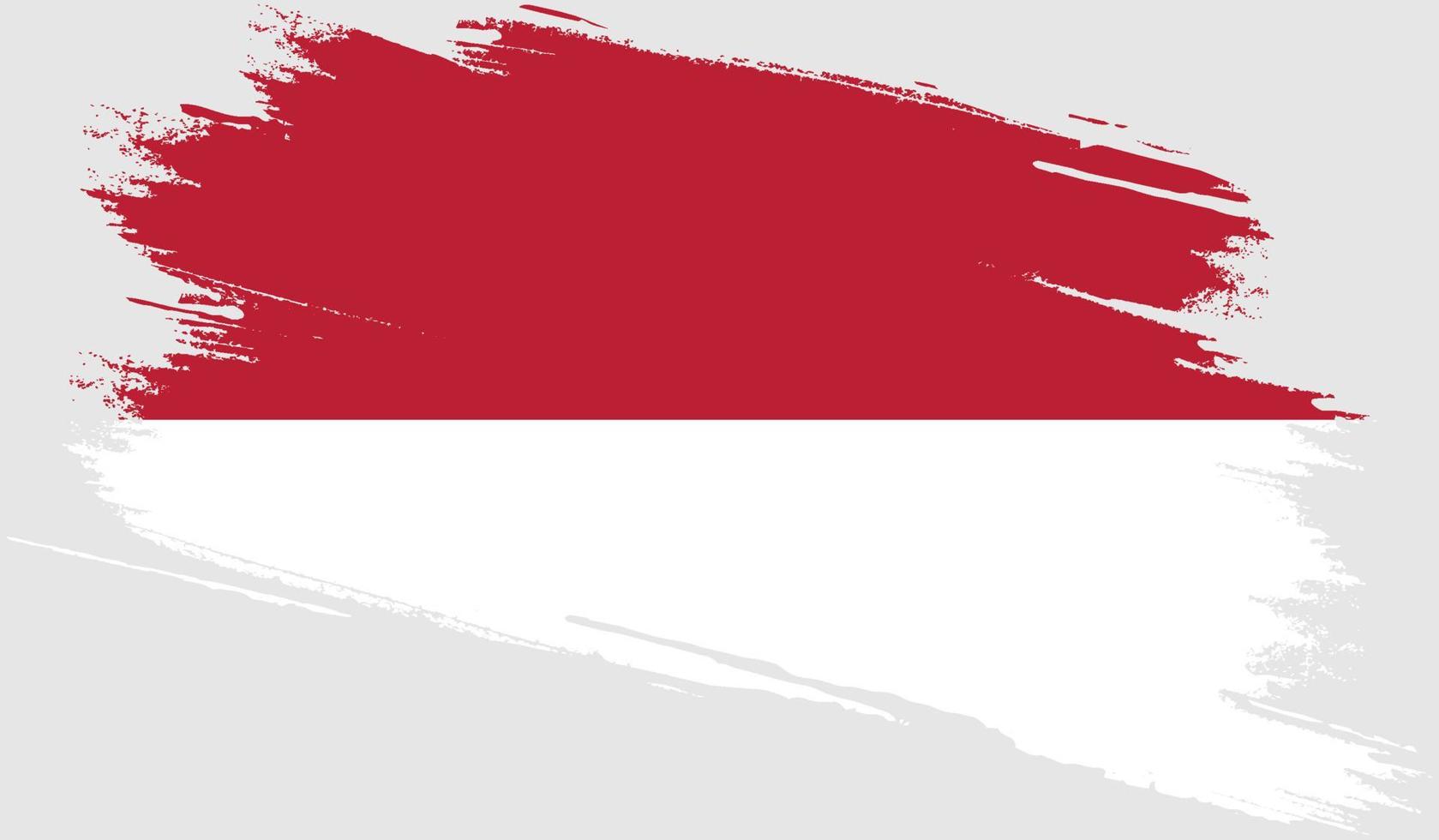 bandiera dell'indonesia con texture grunge vettore