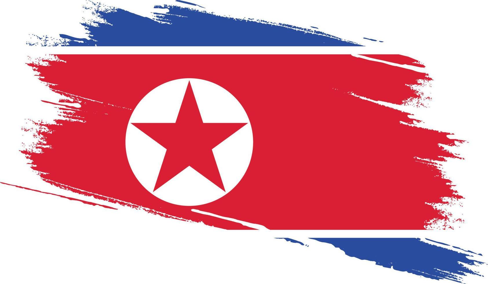 bandiera della corea del nord con texture grunge vettore