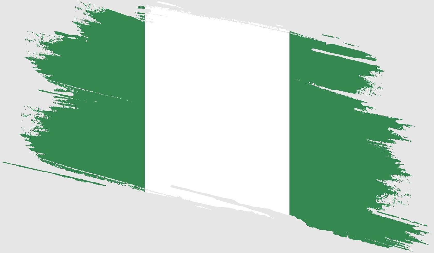 bandiera della nigeria con texture grunge vettore