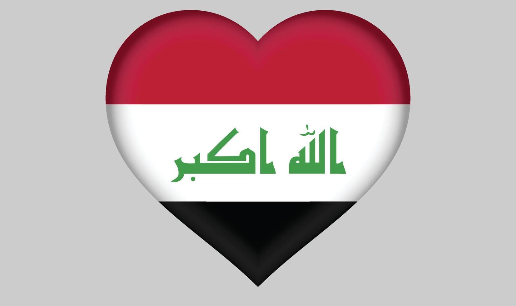 cuore bandiera irachena vettore