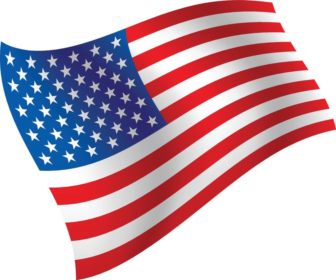 Stati Uniti d'America bandiera sventola illustrazione vettoriale isolato