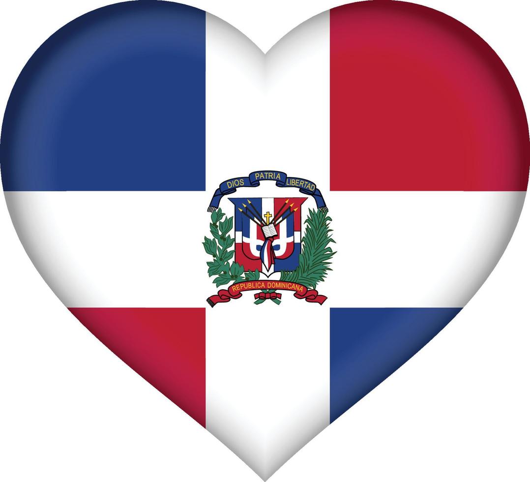 cuore della bandiera della repubblica dominicana vettore