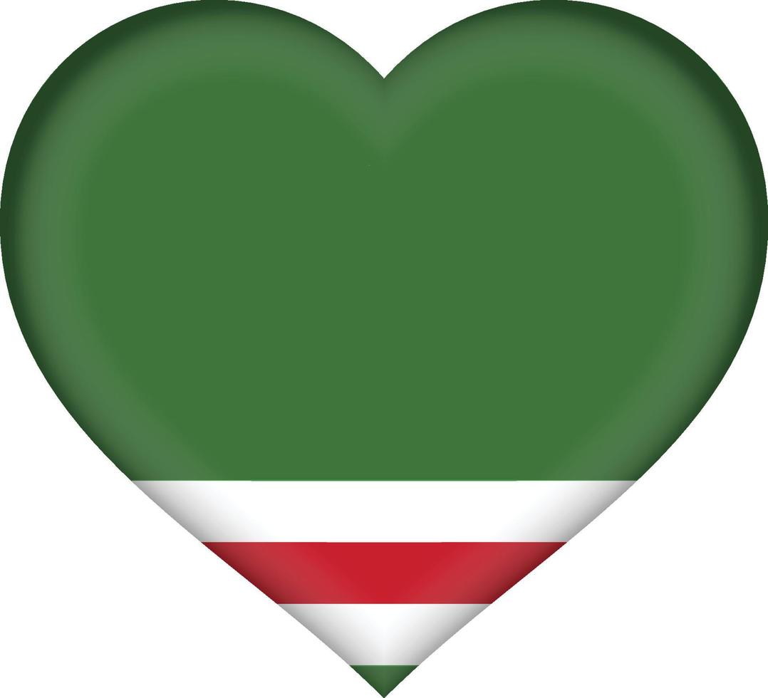 cuore della bandiera della repubblica cecena di ichkeria vettore