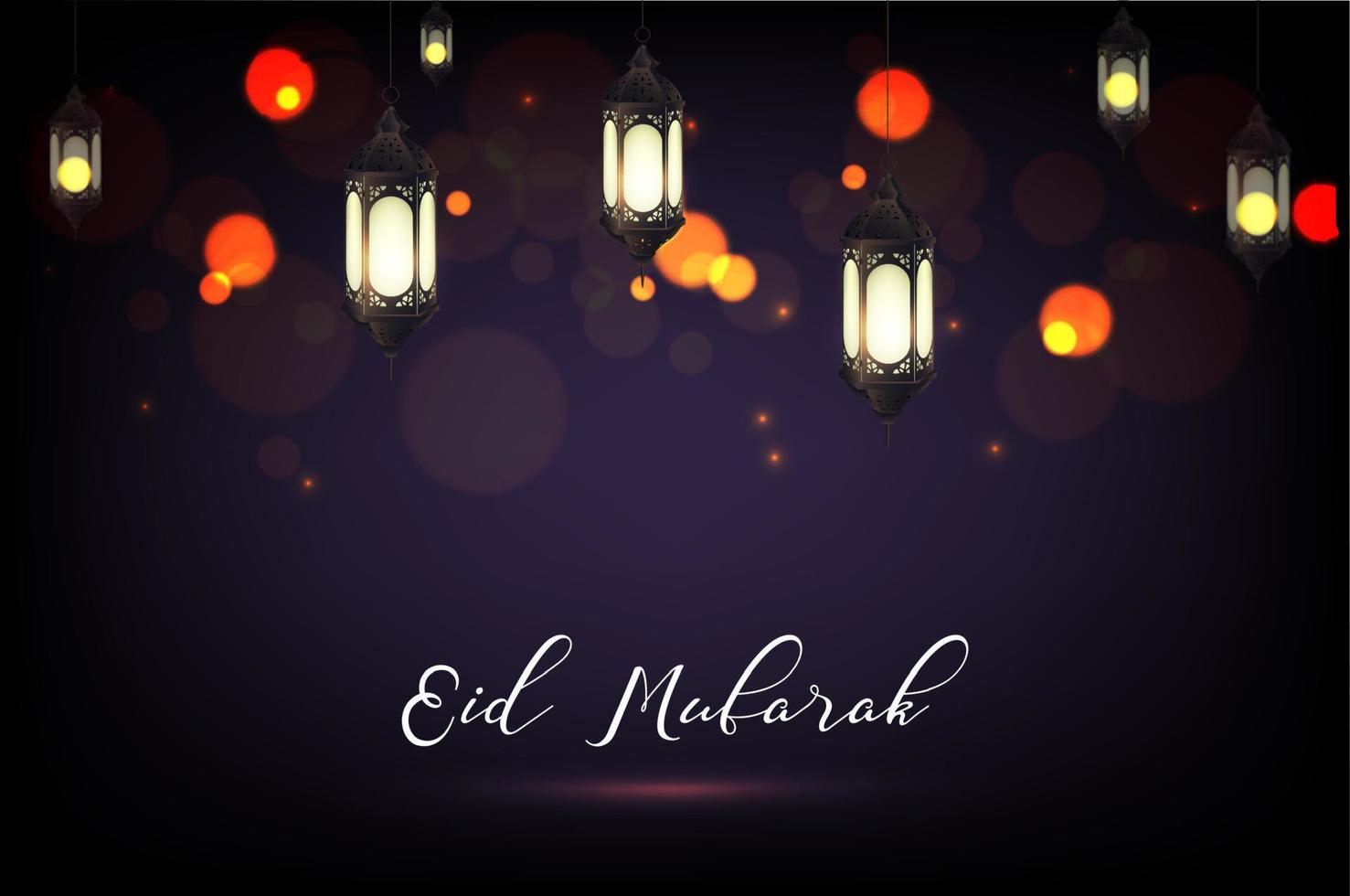 illustrazione vettoriale della lampada illuminata per eid mubarak