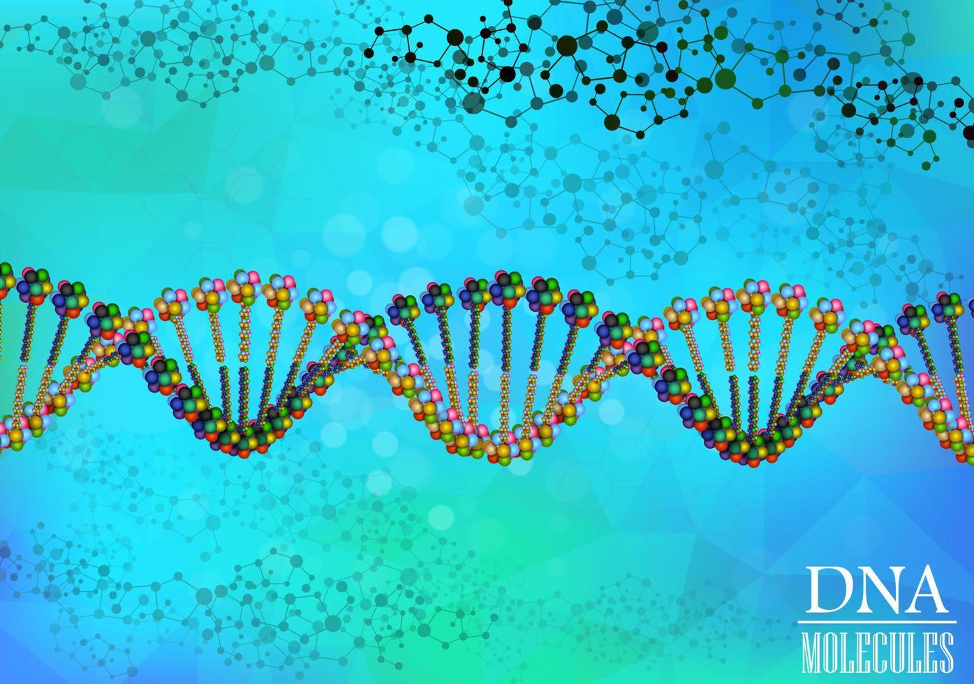 illustrazione vettoriale di sfondo multicolore del dna della molecola