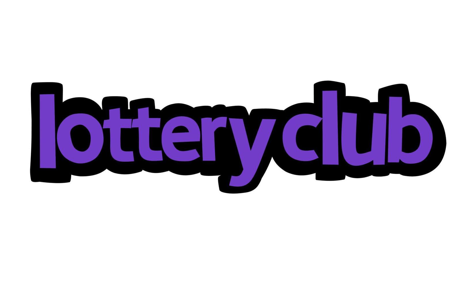 lotteria club scrittura disegno vettoriale su sfondo bianco
