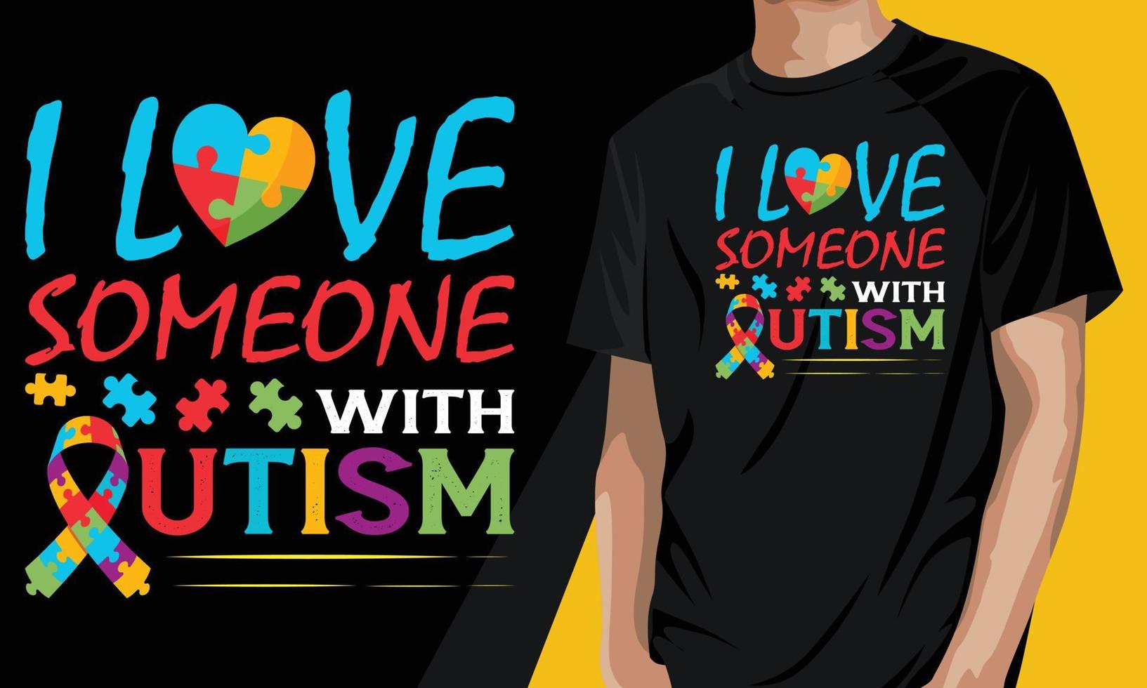 amo qualcuno con autismo, regalo t-shirt motivazionale per sostenitore dell'autismo vettore