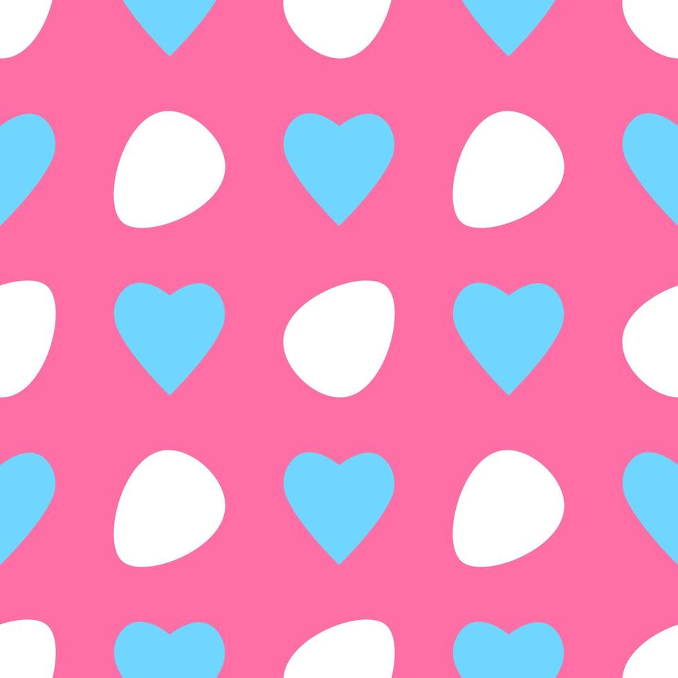 bellissimo motivo a cuore con uovo di Pasqua, ottimo design per qualsiasi scopo. cuore amore sfondo blu. semplice sfondo di Pasqua primaverile. modello astratto del cuore dell'uovo di pasqua per il design tessile. vettore