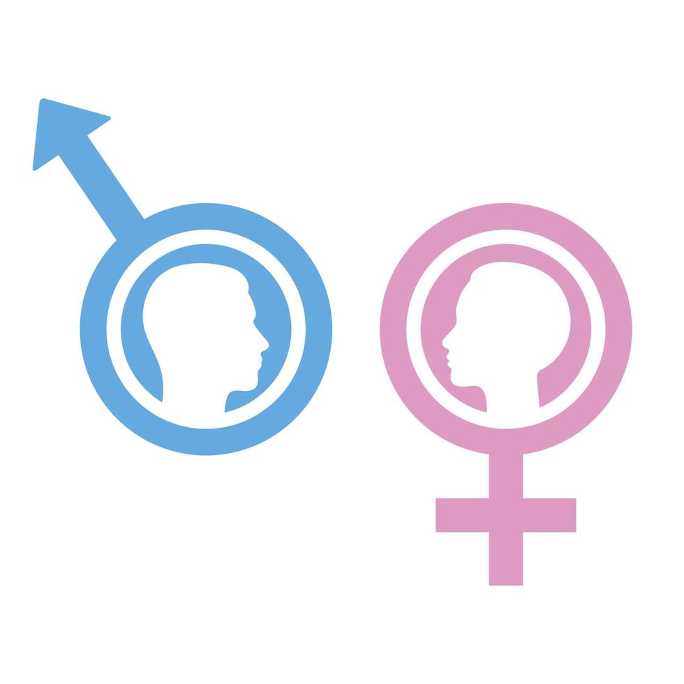 simboli di genere con uomo e donna vettore