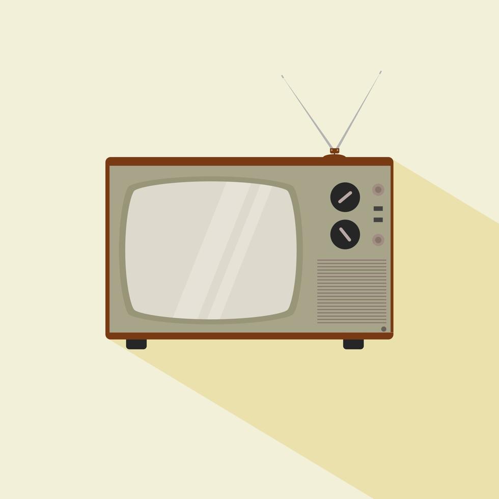 vecchia tv. singola icona di vecchiaia nel web piano dell'illustrazione delle azione di simbolo di vettore di stile. illustrazione vettoriale di design piatto televisivo retrò e vintage