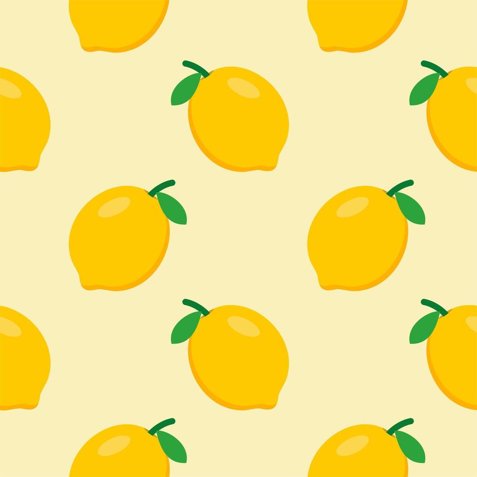 illustrazione vettoriale di design piatto con motivo senza cuciture limone