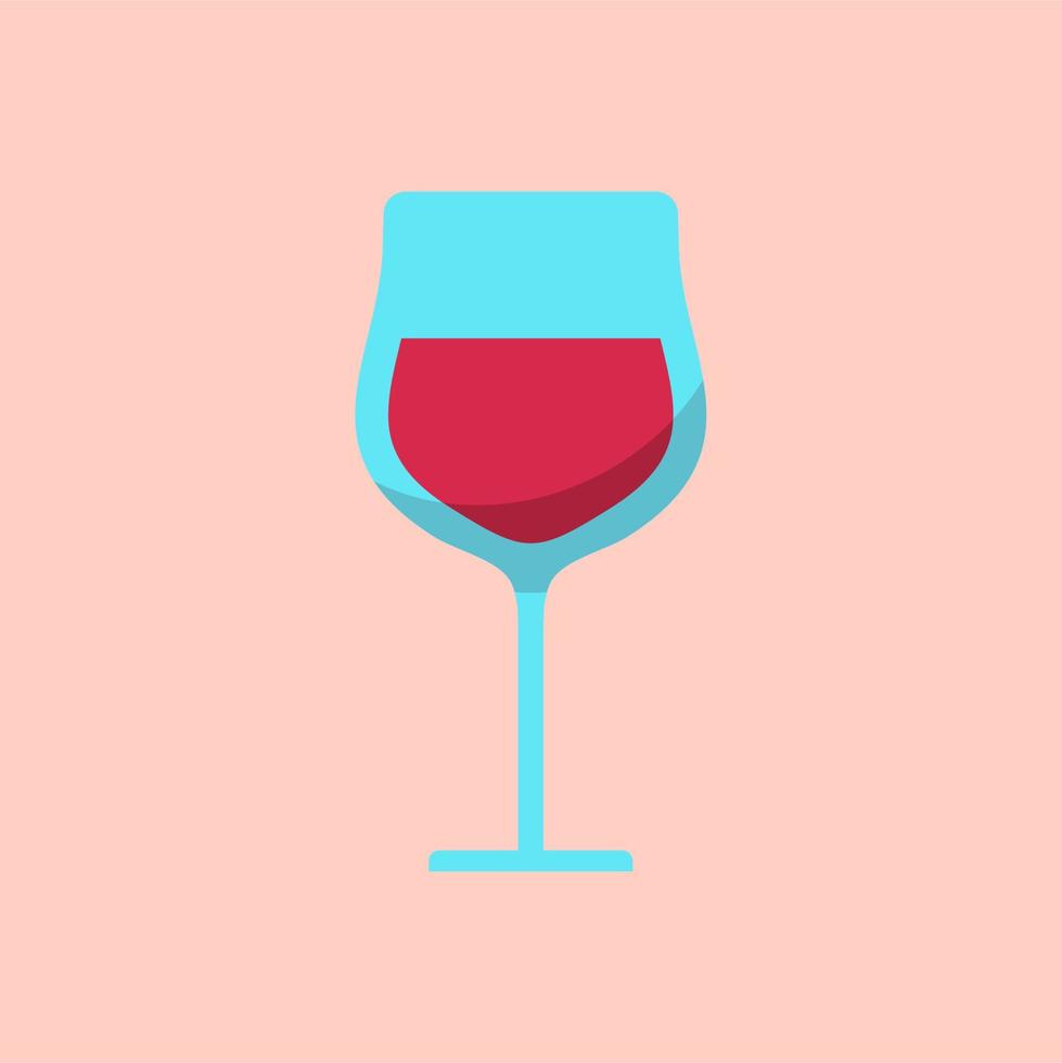 illustrazione vettoriale di design piatto bicchiere di vino