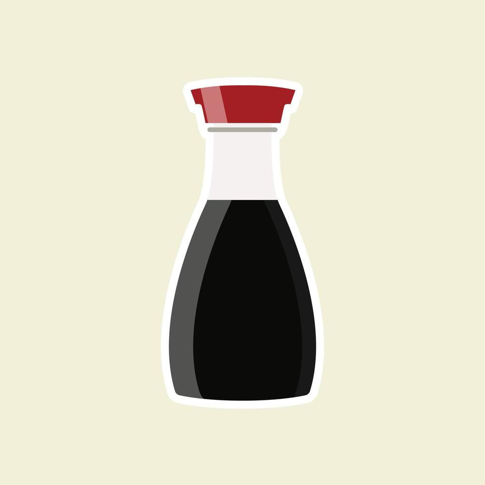 vettore icona bottiglia di salsa di soia, design piatto
