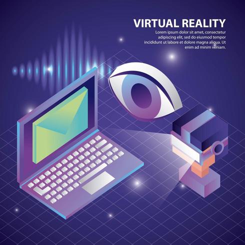 realtà virtuale isometrica vettore