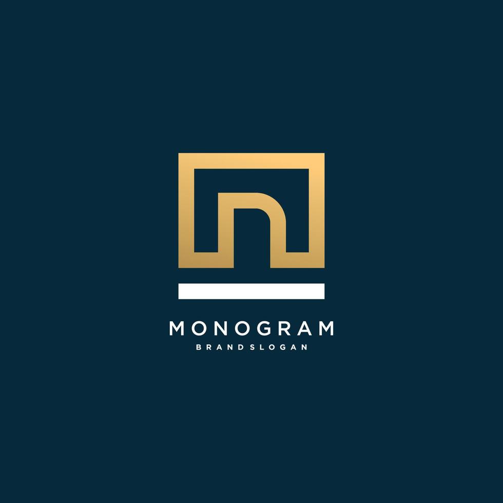 logo della lettera monogramma con iniziale n con concetto creativo premium vector parte 8