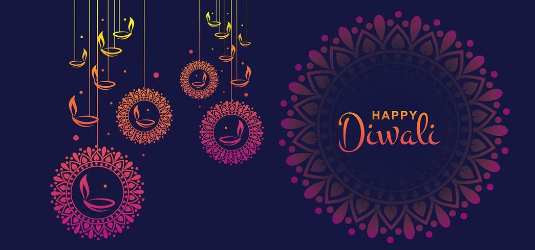 Bella illustrazione felice del fondo di celebrazione della carta di Diwali vettore