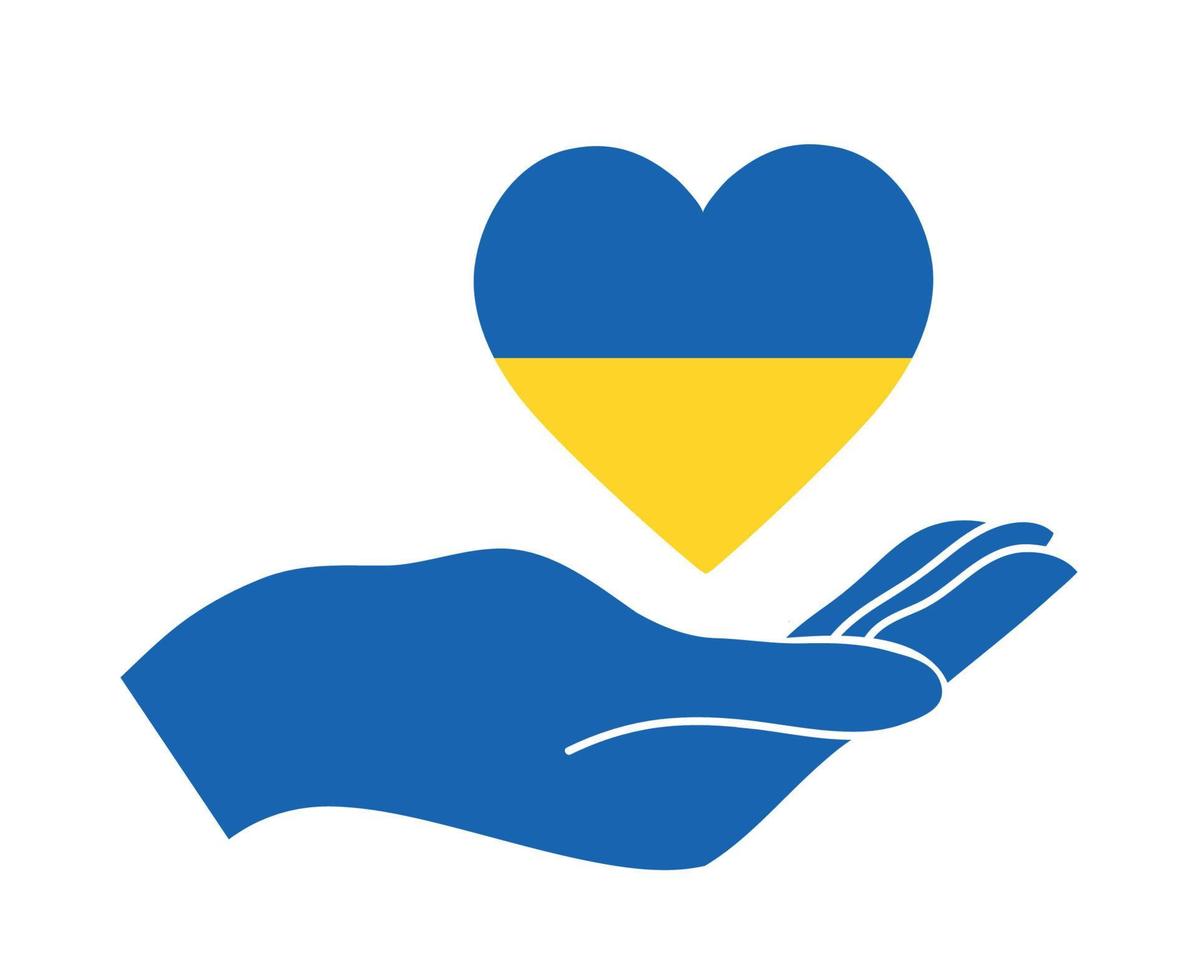 ucraina emblema bandiera e mano nazionale europa simbolo astratto disegno vettoriale