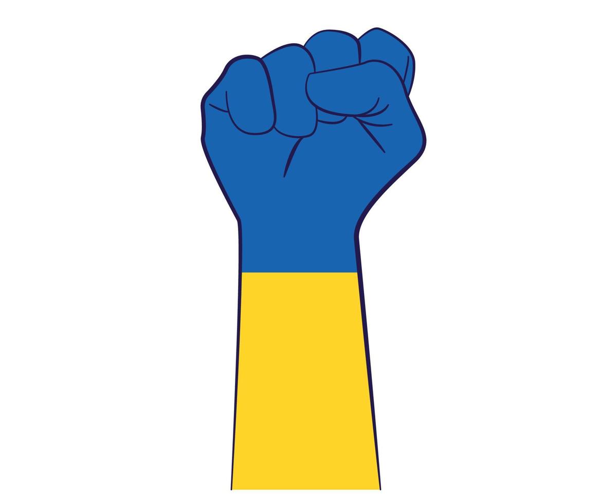 ucraina bandiera mano emblema simbolo nazionale europa astratto illustrazione vettoriale design