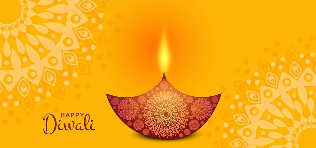 Biglietto di auguri per la celebrazione del festival Diwali in India vettore