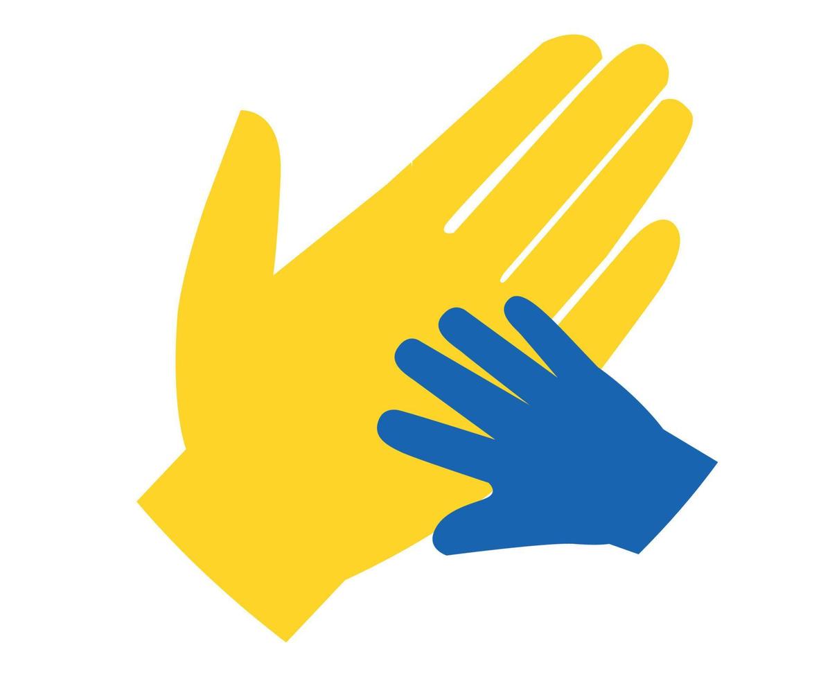 ucraina bandiera emblema mani simbolo astratto nazionale europa illustrazione vettoriale design
