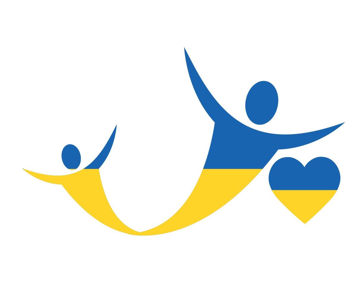 ucraina emblema nazionale europa bandiera cuore simbolo disegno astratto illustrazione vettoriale