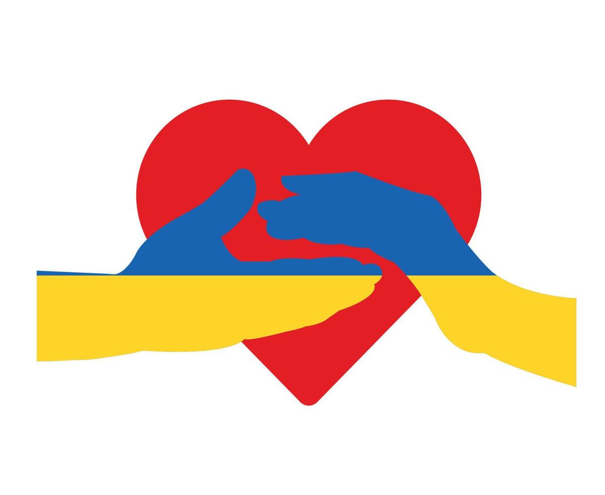 ucraina bandiera mani emblema con cuore simbolo astratto europa nazionale illustrazione vettoriale design