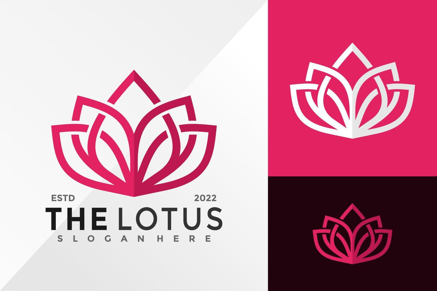 modello di illustrazione vettoriale di design logo elegante natura loto